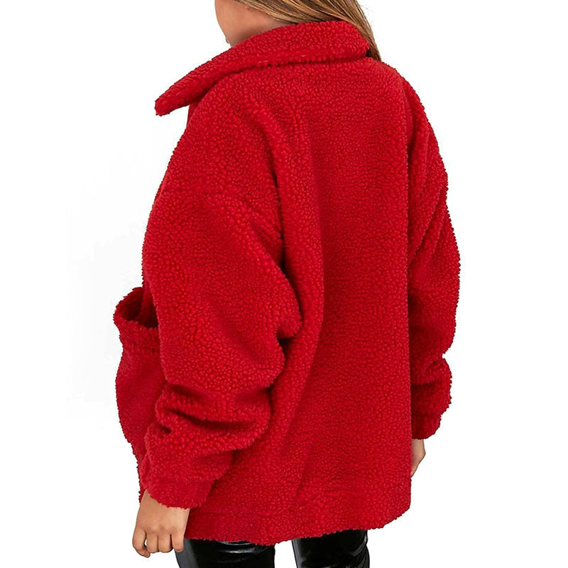 Amarae | Women's Fleece Sweatshirt with Wide Collar