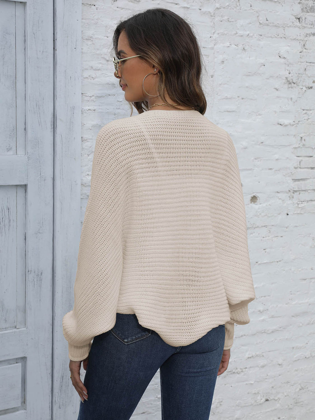 Chic und Stil | Bat Sleeve Open Front Short Cardigan