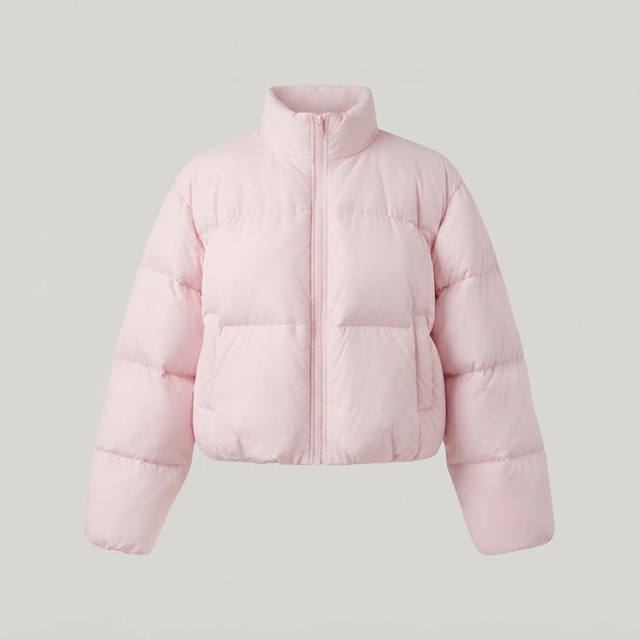 Women's Short Quilted Puffer Jacket with Stand-Up Collar and Cropped Silhouette Amarae