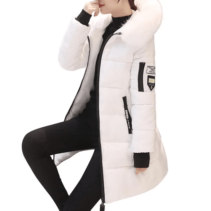 Women’s Cotton Winter Coat with Hood – Mid-Length & Warm | Amarae