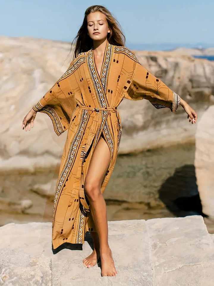 Lune London | Boho Kimono In Plus Size with Ties