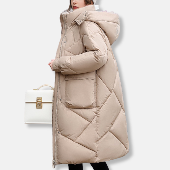 Amarae | Coat - Quilted - Plus Size Fit - Maxi Length - High Collar Hood