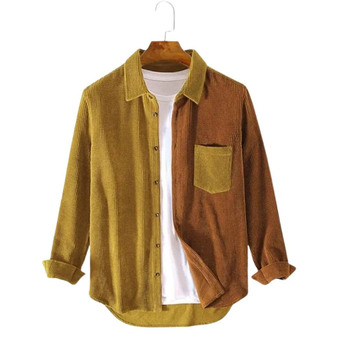 Amarae | Two-Tone Cord Shirt with Contrast Pocket