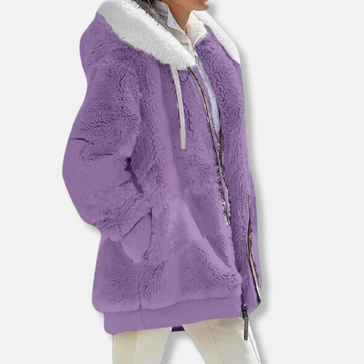 Amarae | Fleece Oversized Fleece Jacket - Hooded Zip Jacket
