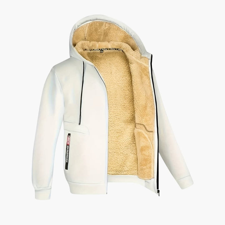 Amarae | Comfortable fleece-lined jacket with hood for men