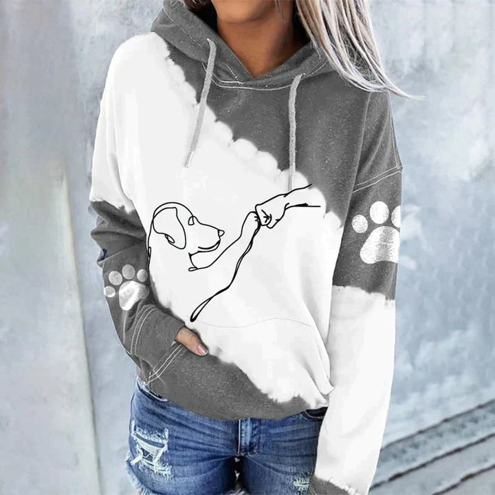 Amarae | Trendy loose hoodie with dog print