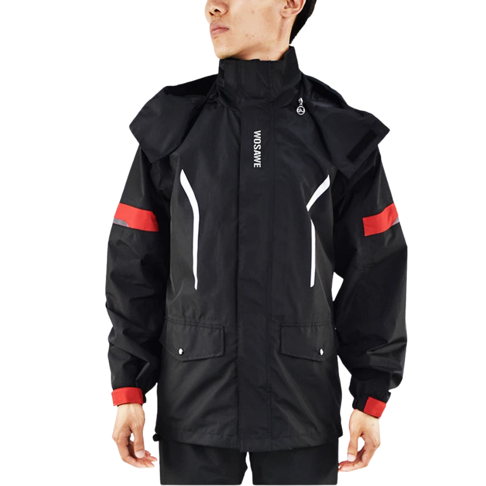 Amarae | Men's Waterproof Motorcycle Rain Jacket - Reflective Black/Green S-2XL