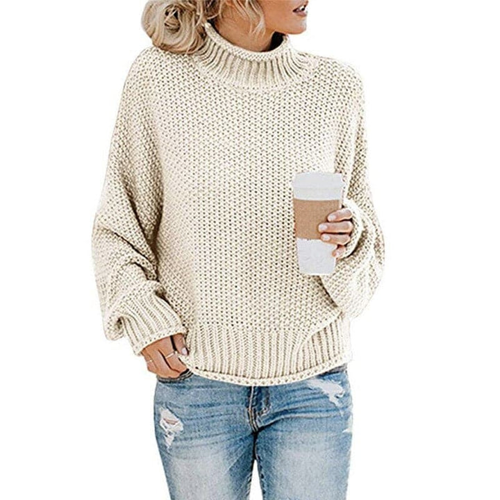 Lune London | Knit Sweater - High Roll Neck - Chunky Knit - Loose Fit - Soft and Warm