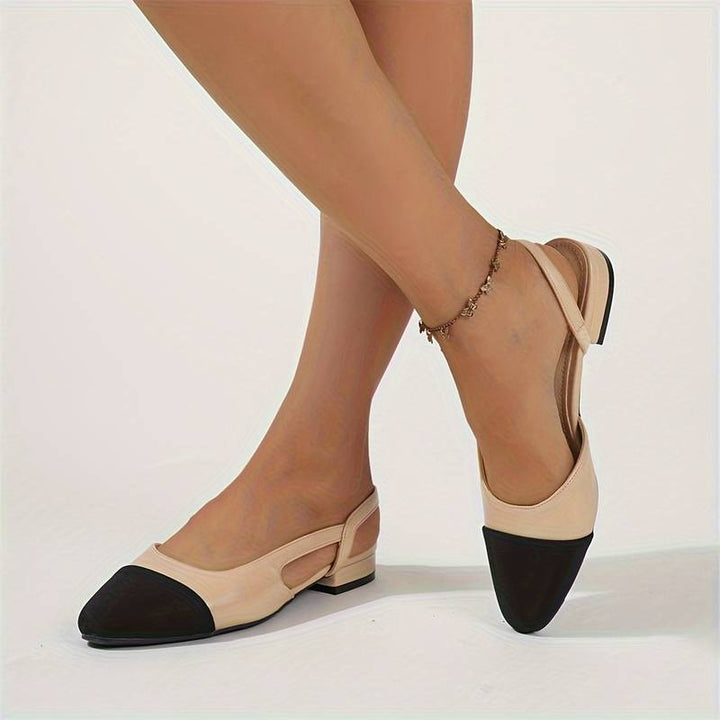 Lune London | Slingback Ballerinas in Beige & Black Classic Chic