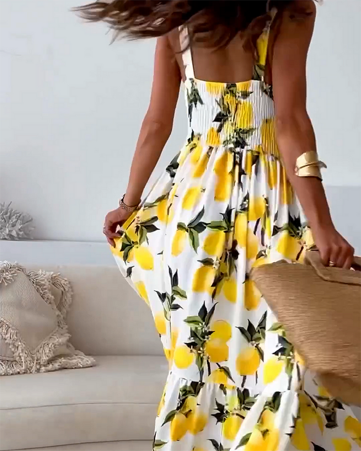 Lune London | Strap Dress with Lemon Print
