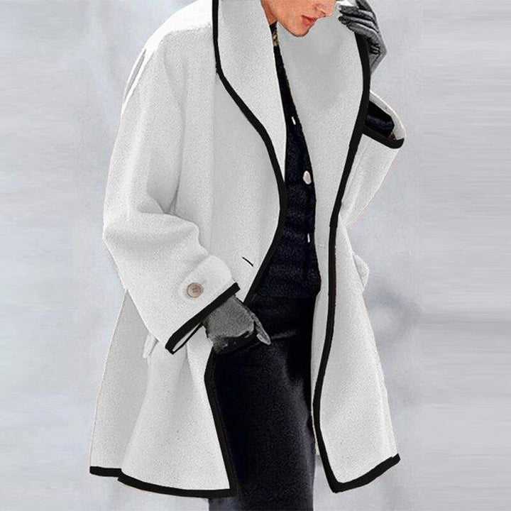 Amarae | Coat - Wool blend - Oversized fit - Draped collar - Long style