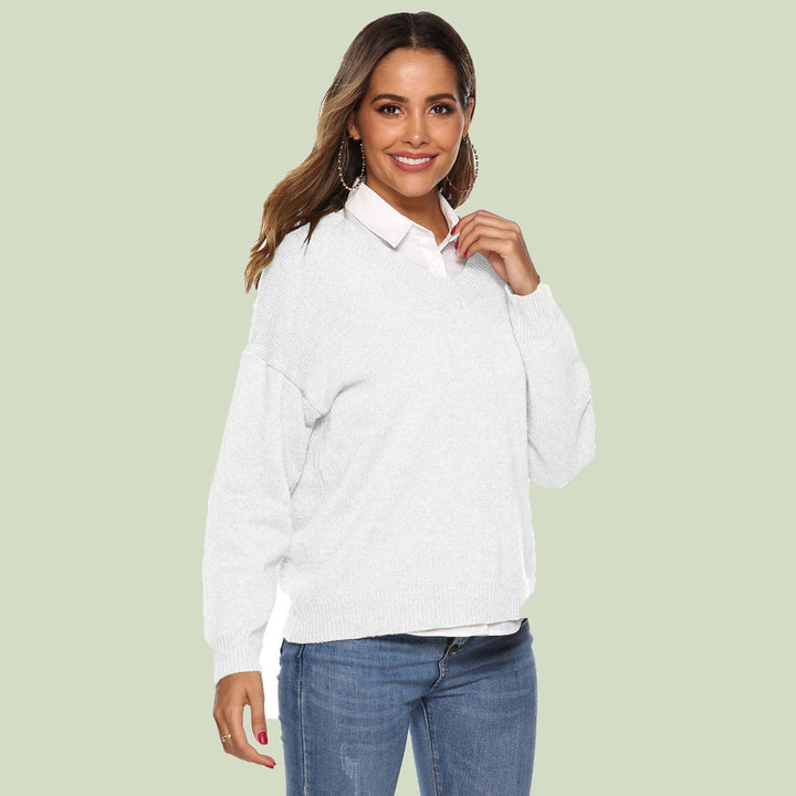 Lune London | Knit Sweater - V-Neck - Loose Fit - Long Sleeves - Soft and Comfortable