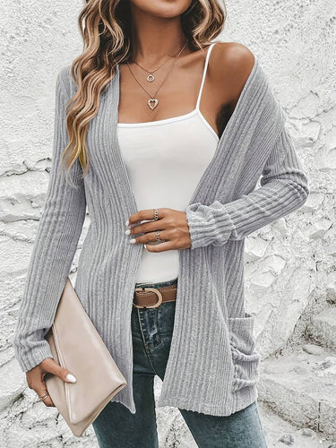 Amarae | Long-sleeved cardigan with open front and two pockets