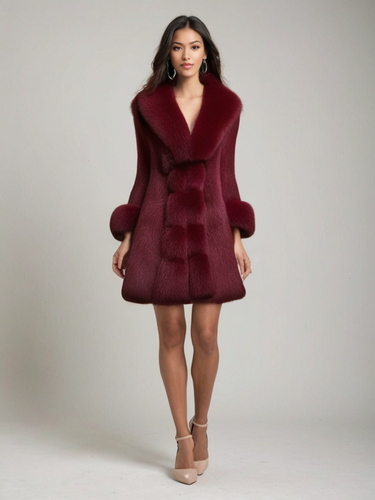 Amarae | Winter Long with Contrast Collar for Women Ideal for The Cold Season