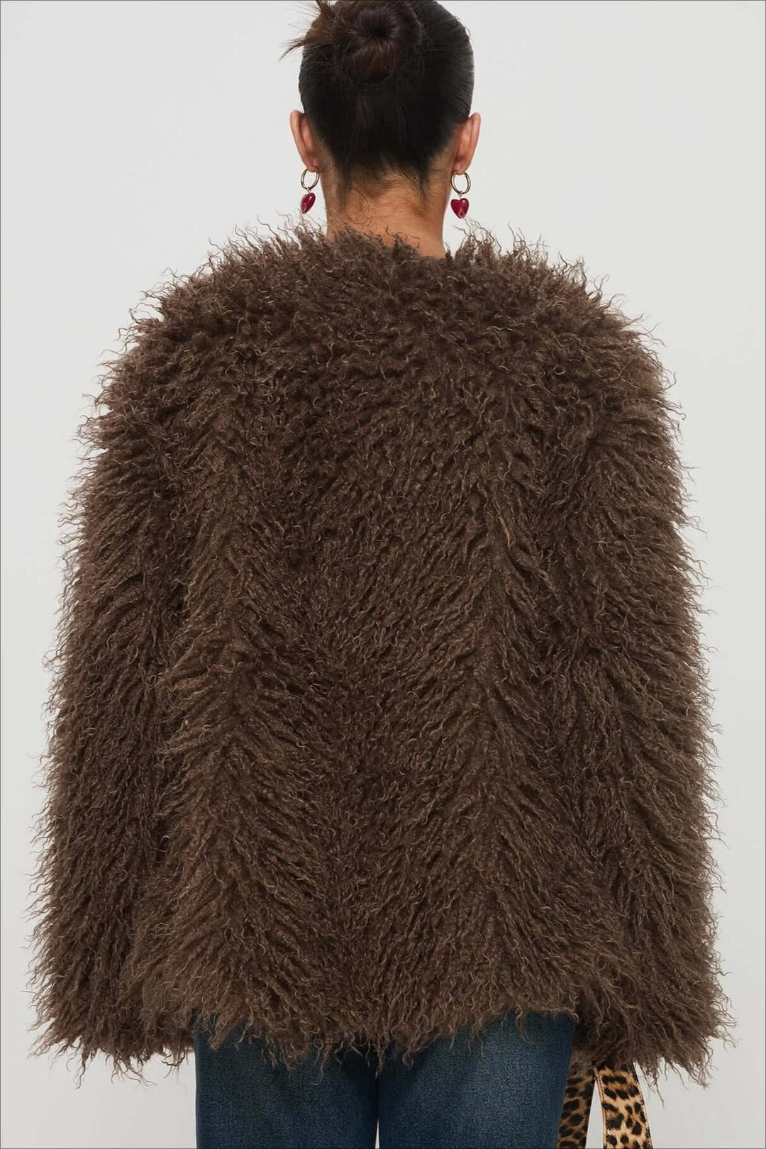 Lune London | Fluffy Brown Faux Fur Oversized Jacket