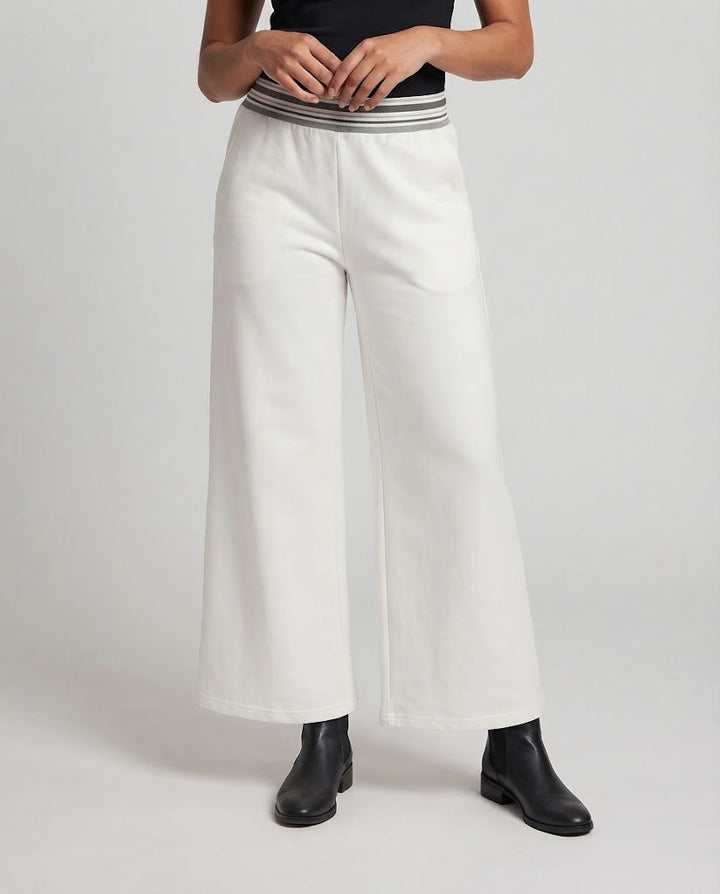 Ladies wide culotte jogging pants with striped comfort waistband and side pockets Amarae