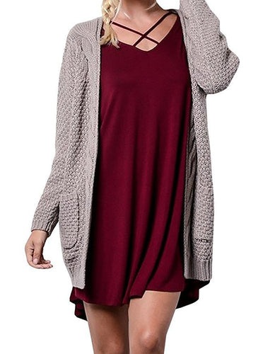 Chunky knit cardigan for women with asymmetrical design and relaxed sleeves Chic and Still