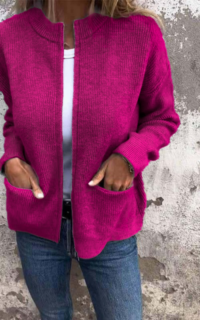 Lune London | Cardigan - Round neck & Zipper - Soft cotton
