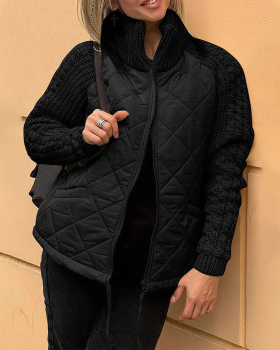 Lune London | Plain coat with zipper and high collar