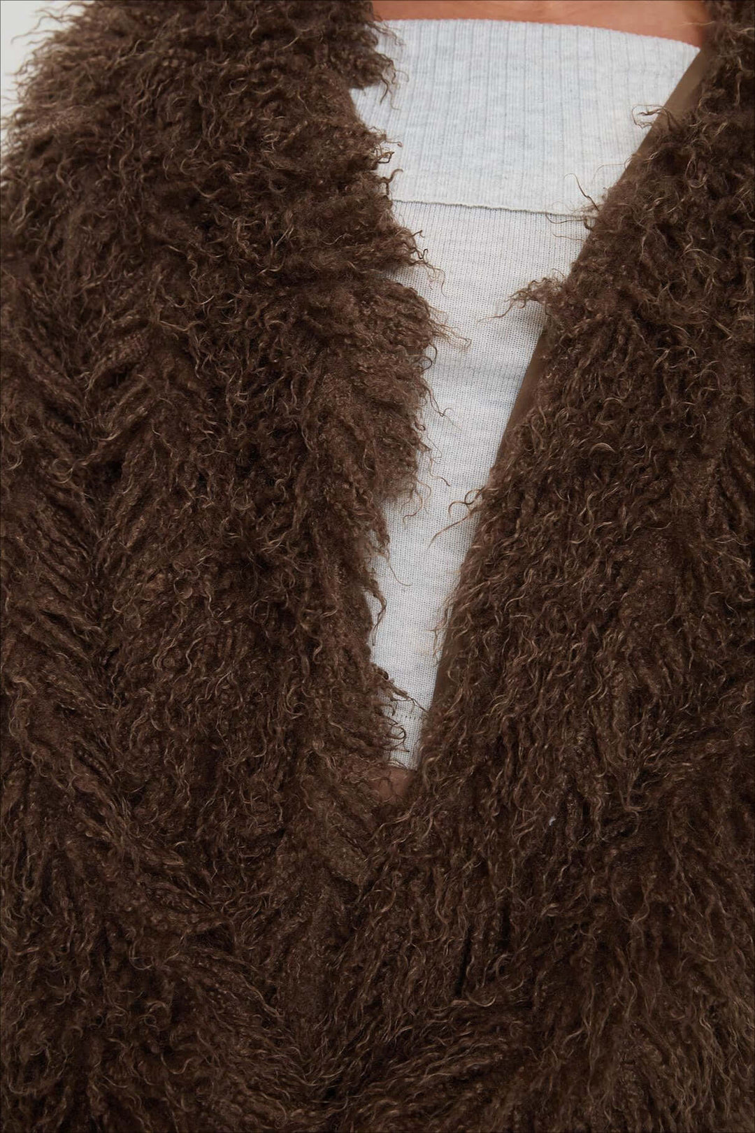 Lune London | Fluffy Brown Faux Fur Oversized Jacket