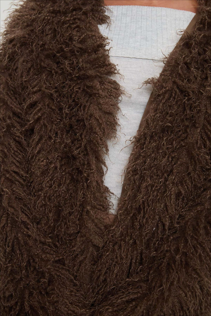 Lune London | Fluffy Brown Faux Fur Oversized Jacket