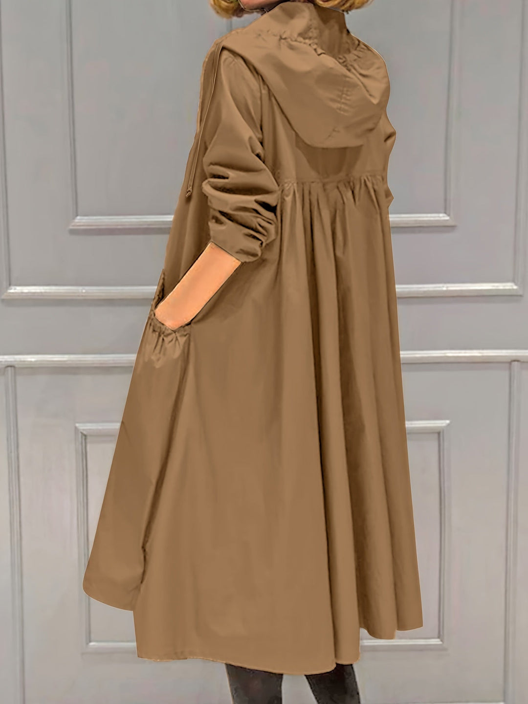 Lune London | Women's Casual Long Jacket with Hood and Zipper