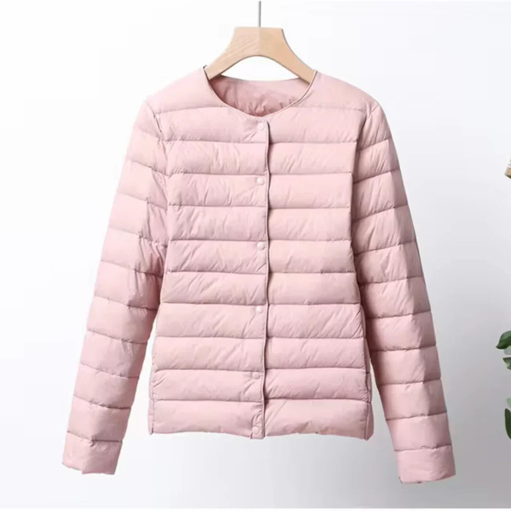 Lune London | Down Quilted Ultra-Light Slim Fit Button Closure Hip Length