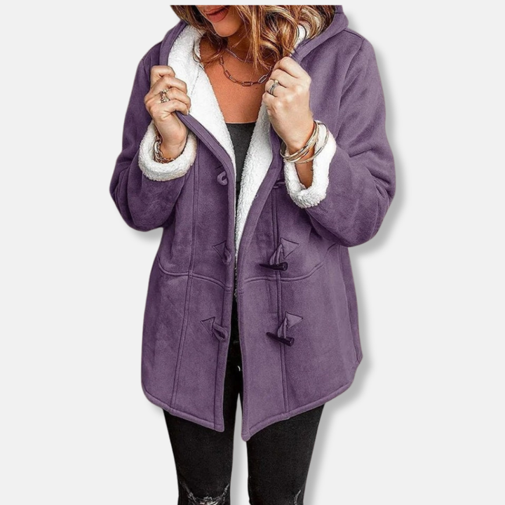 Lune London | Jacket - Fleece - Hood - Button closure - Casual fit - Mid-length