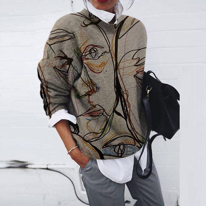 Amarae | Sweatshirt - Comfortable Fit - Graphic Print - Long Sleeved Crew Neck
