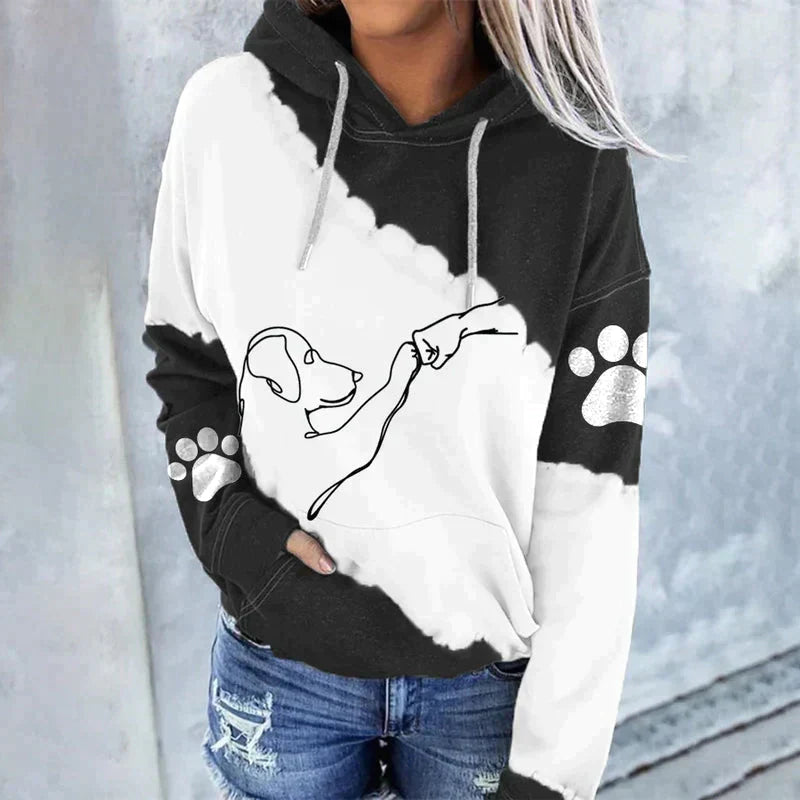 Amarae | Trendy loose hoodie with dog print