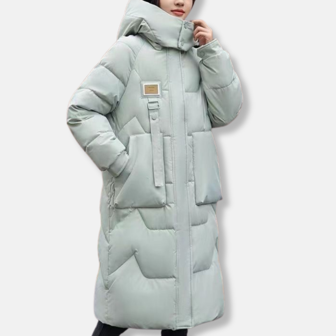 Chic Und Stil | Plus Size Relaxed Fit Maxi Length High Collar with Hood