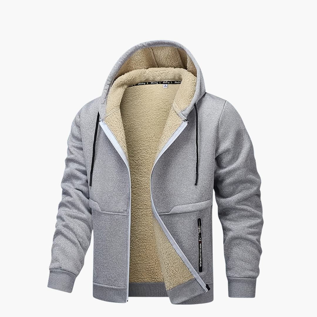Amarae | Comfortable fleece-lined jacket with hood for men