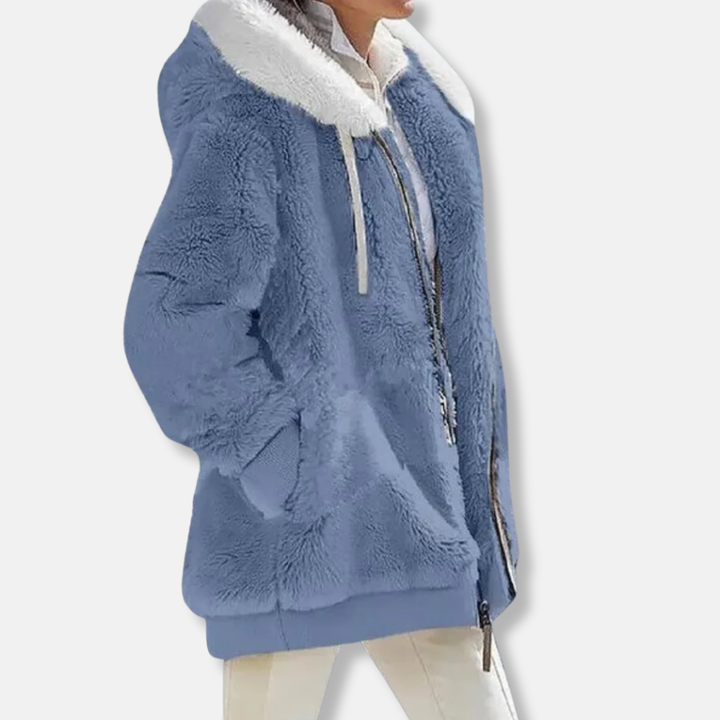 Amarae | Fleece Oversized Fleece Jacket - Hooded Zip Jacket