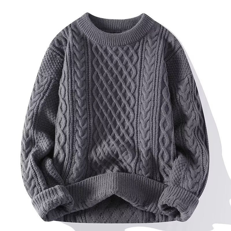 Lune London | Knit Sweater - Soft Cable Knit - Round Neck - Long Sleeve Comfortable Fit