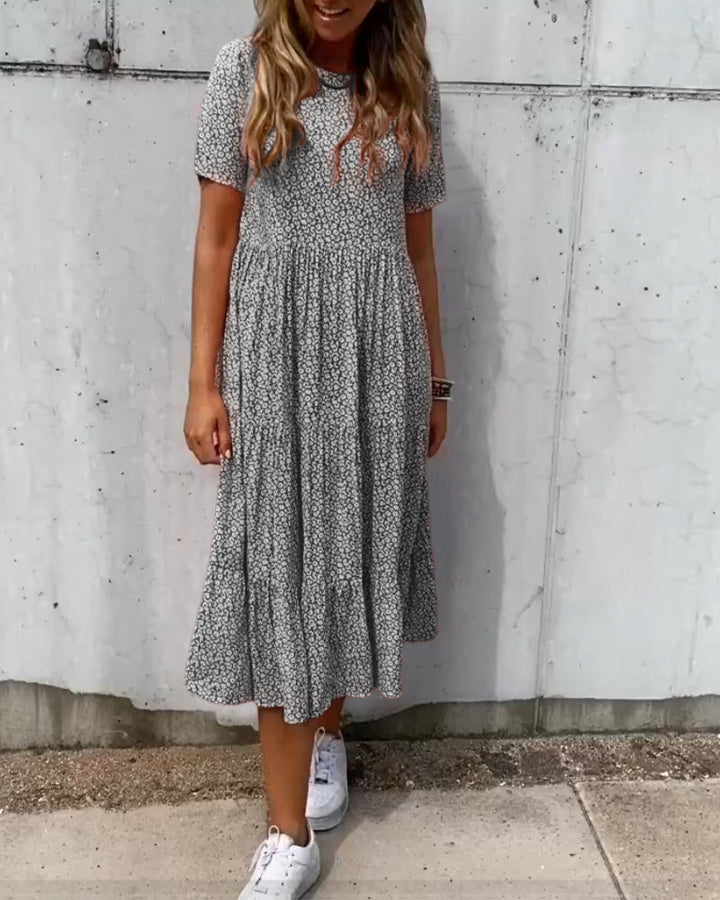 Lune London | Short sleeve dress with floral pattern