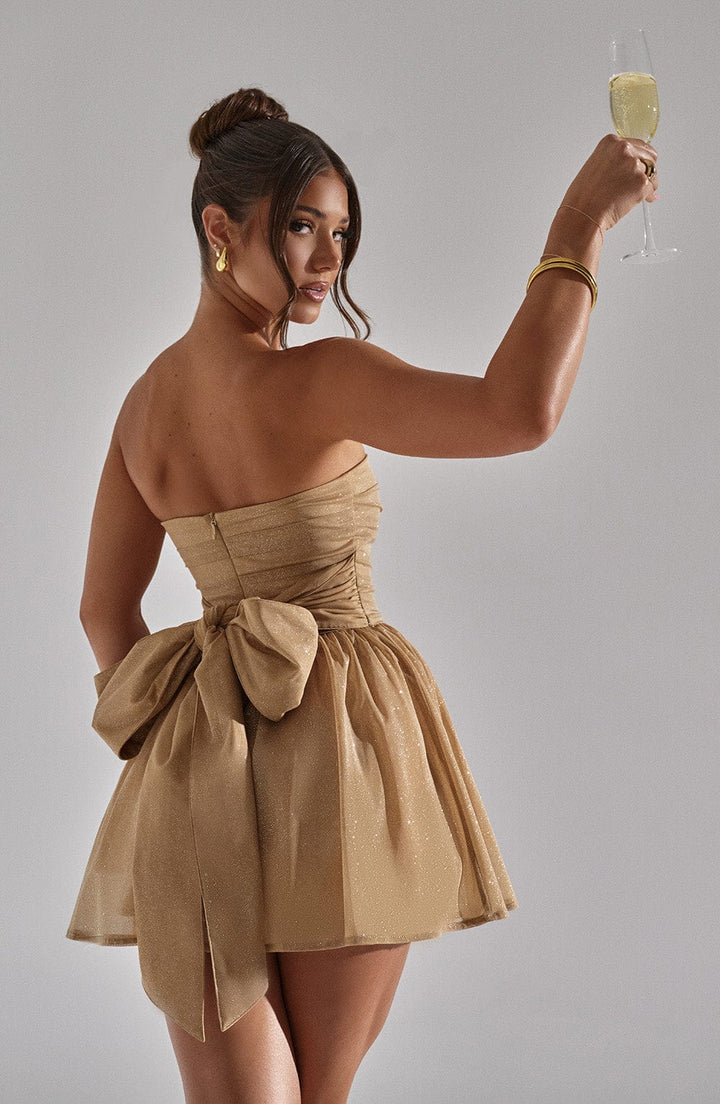 Lune London | Trendy Golden Dress with Glitter