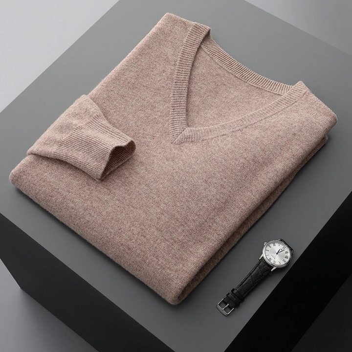 Chic Und Stil | Cashmere Sweater Men V Neck Soft Cashmere Knit Material