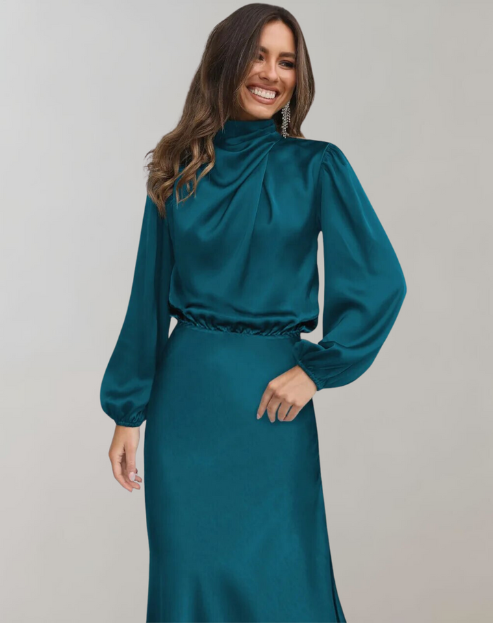 Lune London | Long-Sleeve Satin Dress