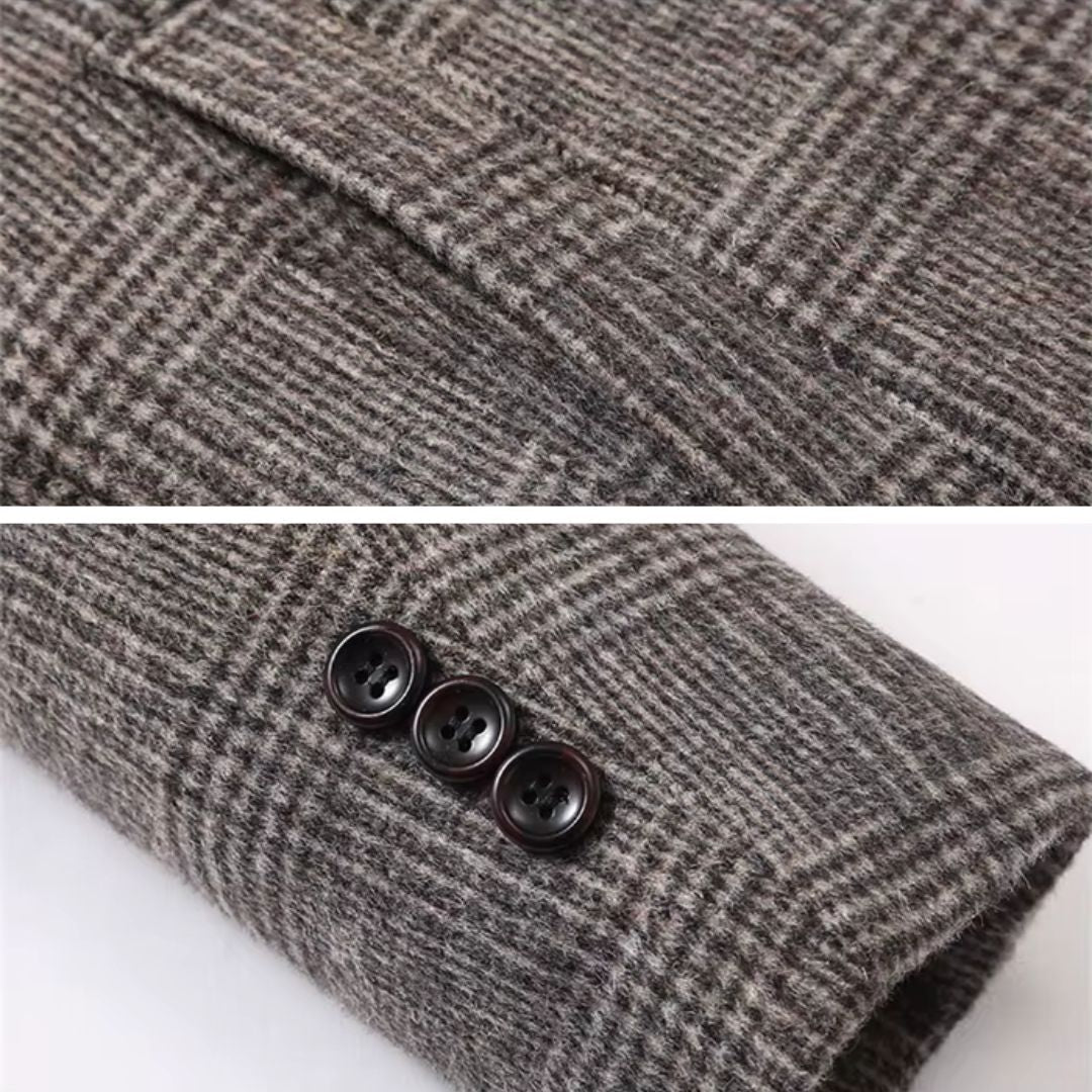 Amarae | Checked Wool Trench Coat