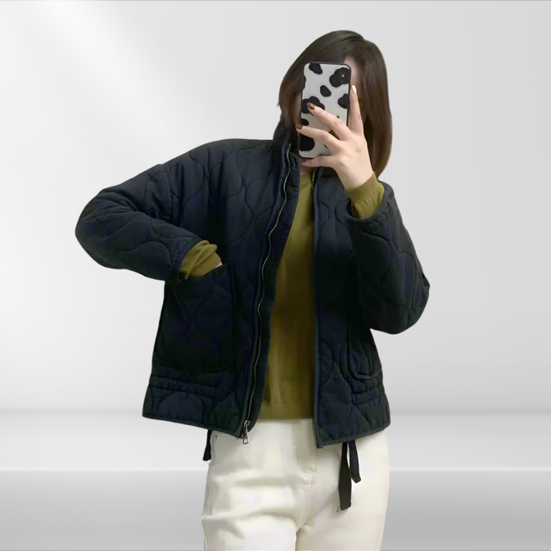 Lune London | Women's Quilted Jacket with Drawstring & Zipper