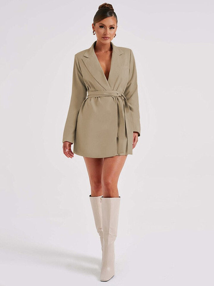 Lune London | Black blazer dress with V neckline