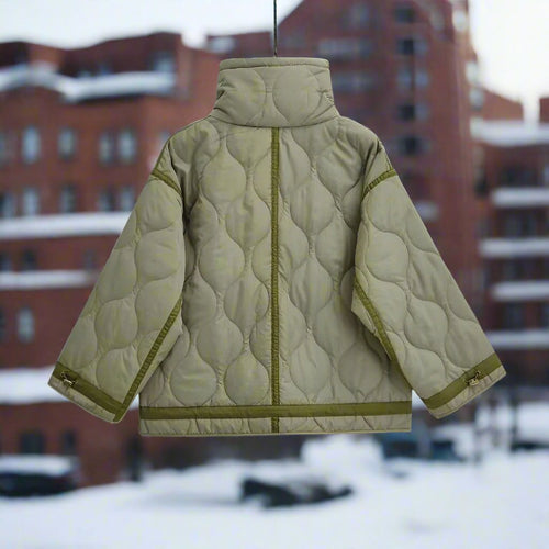 Amarae | Women's hip-length cotton jacket with stand-up collar and drawstring
