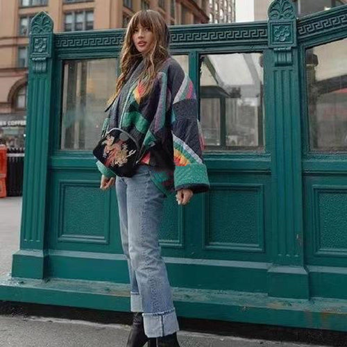 Amarae | Casual vintage printed floral cotton jacket for women