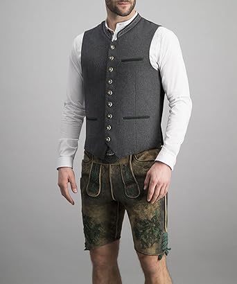 Amarae | Men's Trachten Vest Vest Gray Classic Elegant