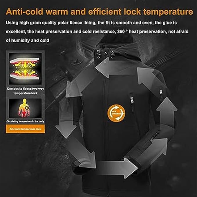 Men's Multifunctional Jacket with Fleece Lining and Zipper Amarae