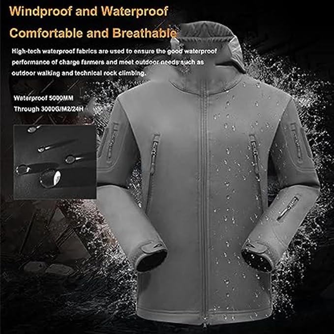 Men's Multifunctional Jacket with Fleece Lining and Zipper Amarae