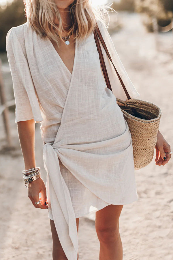 Lune London | Bohemian Wrap Dress with Tie Belt for Ladies