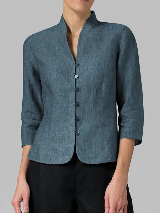 Lune London | High-Quality Women's Blouse with Stand-Up Collar
