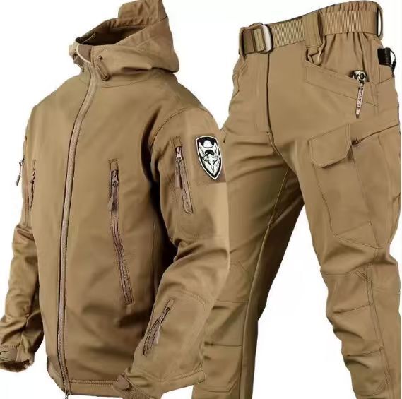 Amarae Men's Outdoor Set with Hooded Jacket and Cargo Pants