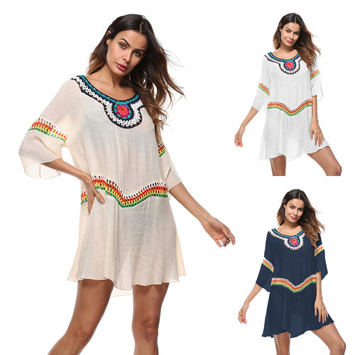 Amarae Embroidered Beach Tunic for Women